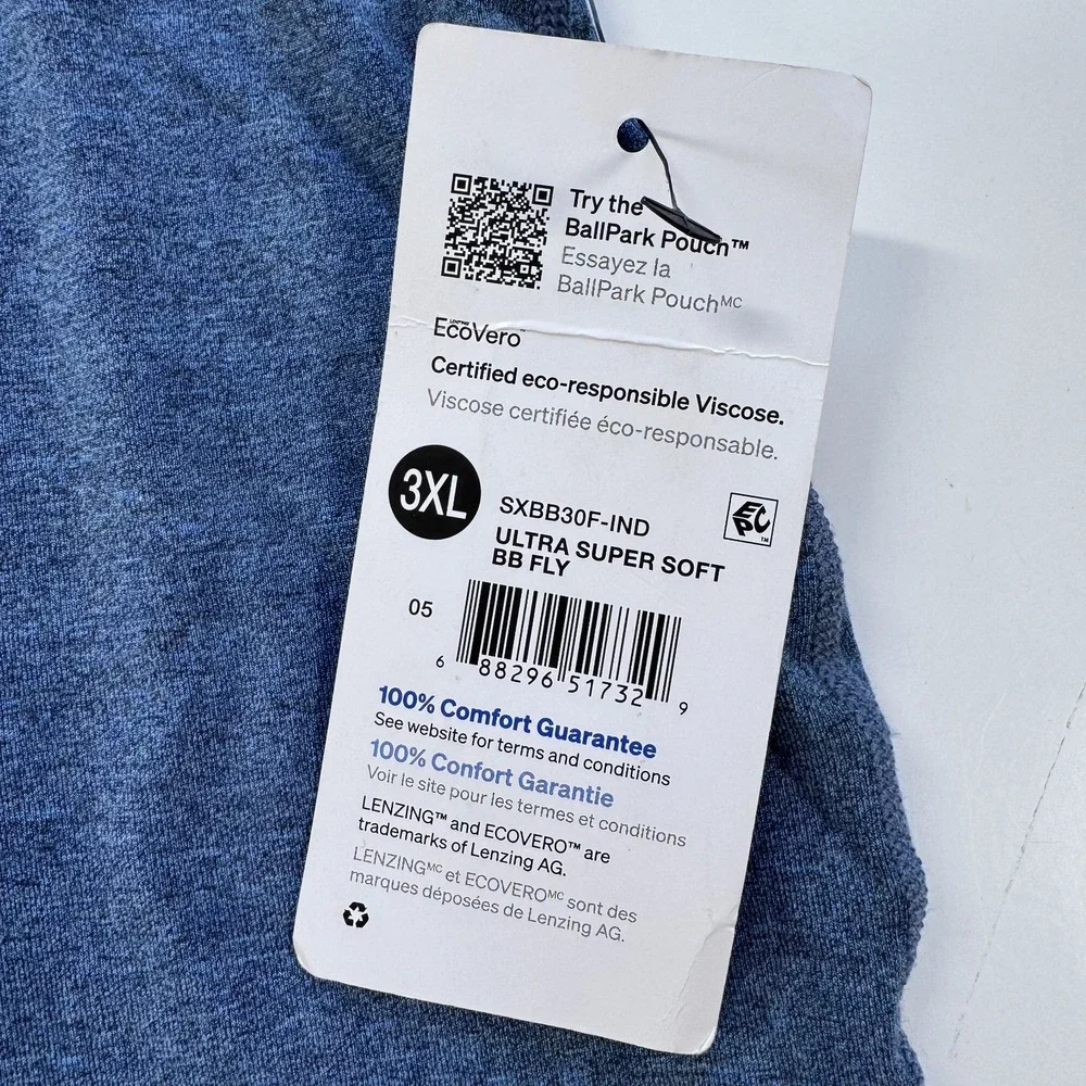 SAXX Boxer Briefs Blue Ballpark Pouch Mens 3XL Ultra Super Soft BB Fly NWT